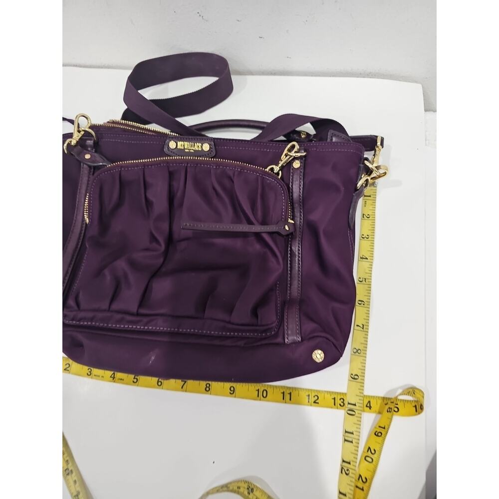 MZ Wallace Burgundy Toni Bedford Nylon W/ Leather Accent Shoulder Bag - Picture 12 of 12